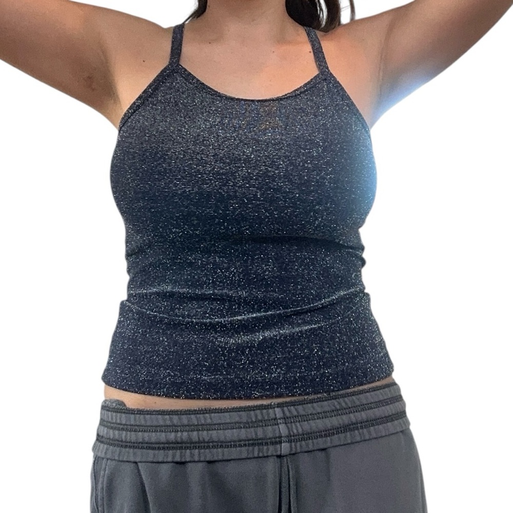 Vintage 90s Sparkling Tank Top Square Neck Rave Fairy Grunge Festival